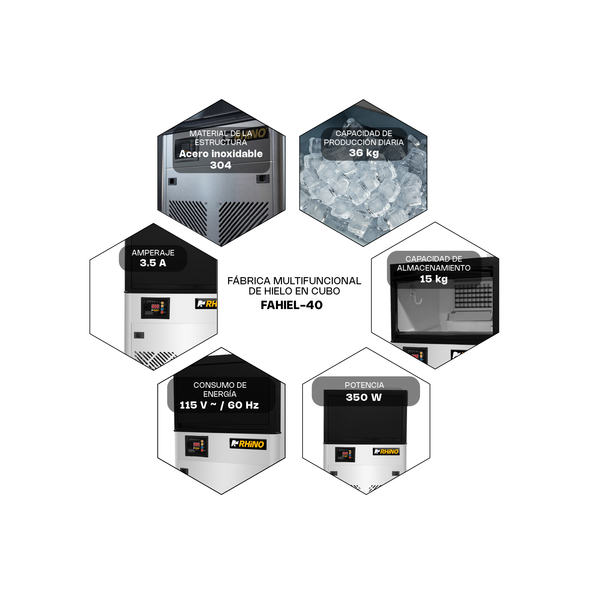 Fabrica Multifuncional De Hielo En Cubo Rhino - Imagen 4